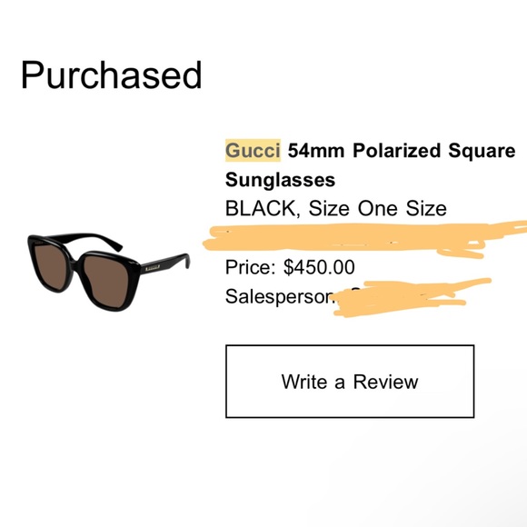 Gucci 54 mm Polarized Square Glasses - Picture 3 of 4